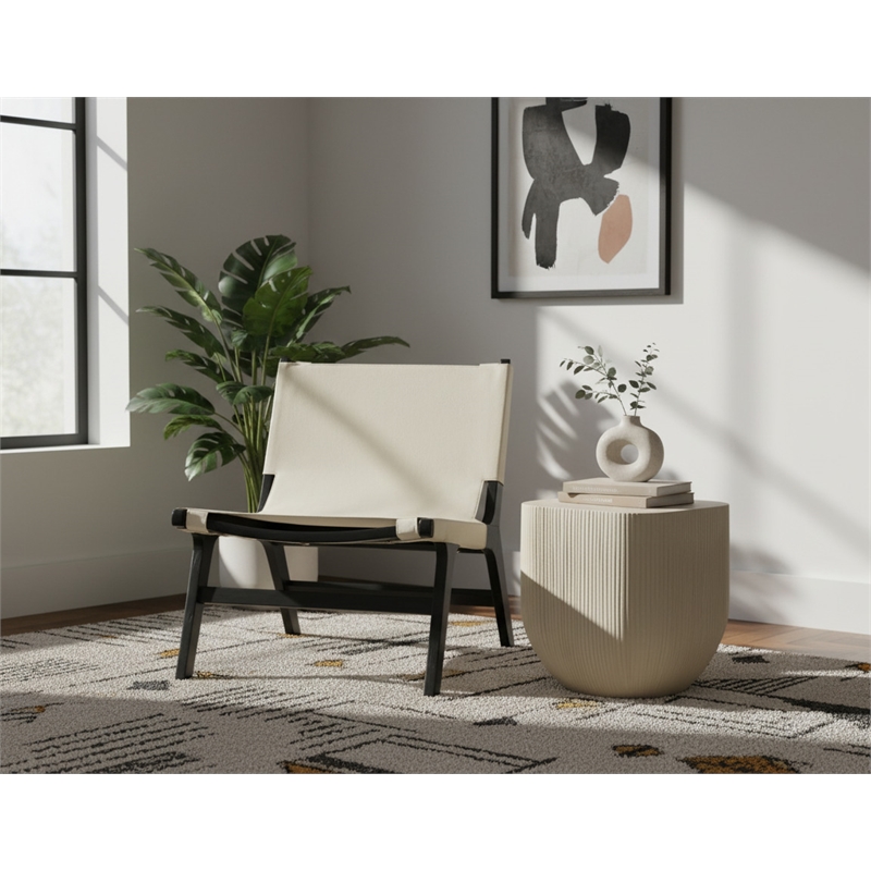 Meridian Furniture Rawlins Cream Vegan Leather Upholstered Accent Chair