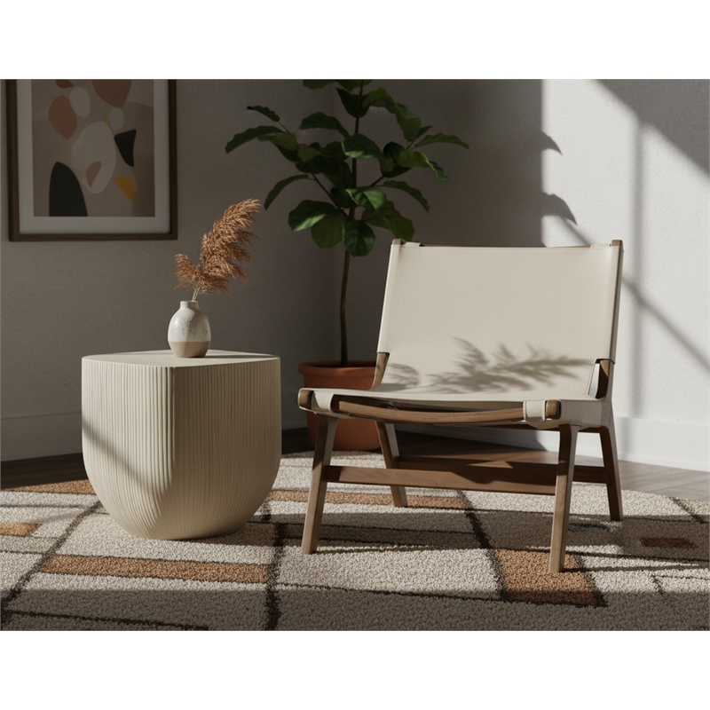 Meridian Furniture Rawlins Beige Vegan Leather Upholstered Accent Chair