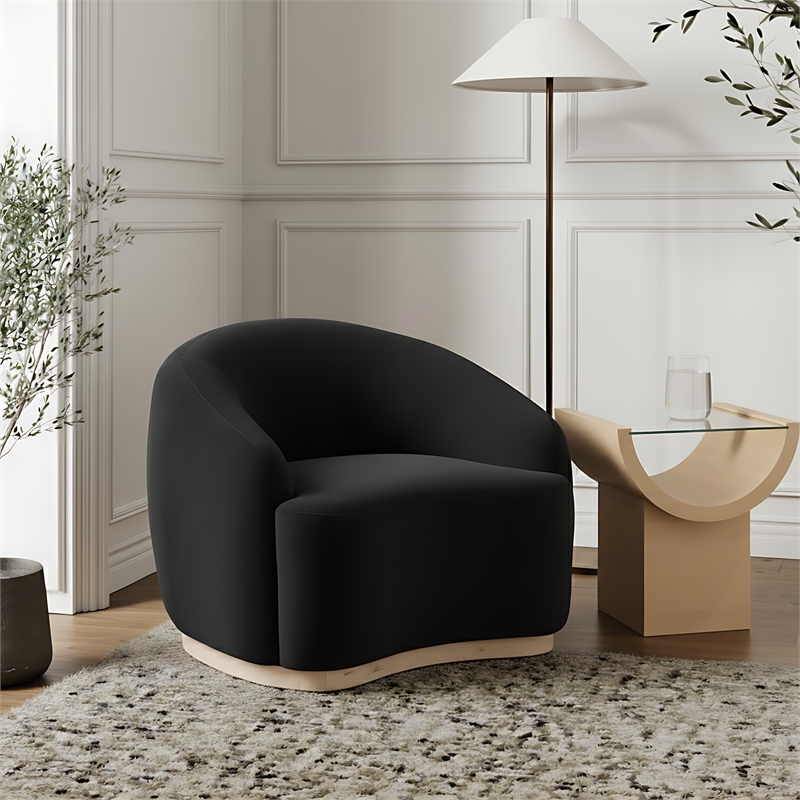 Meridian Furniture Gustavo Black Velvet Upholstered Chair