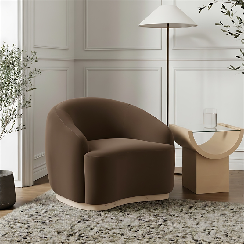 Meridian Furniture Gustavo Brown Velvet Upholstered Chair