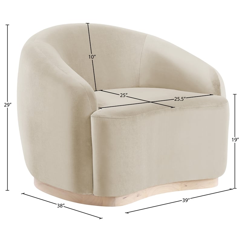 Meridian Furniture Gustavo Cream Velvet Upholstered Chair