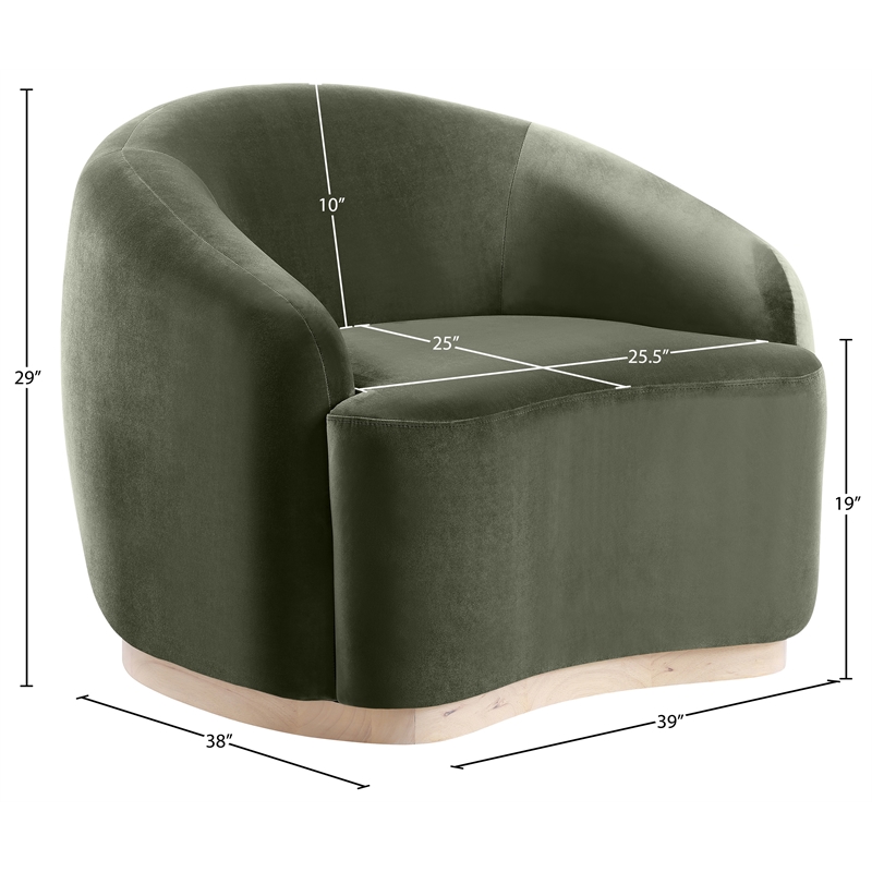 Meridian Furniture Gustavo Green Velvet Upholstered Chair