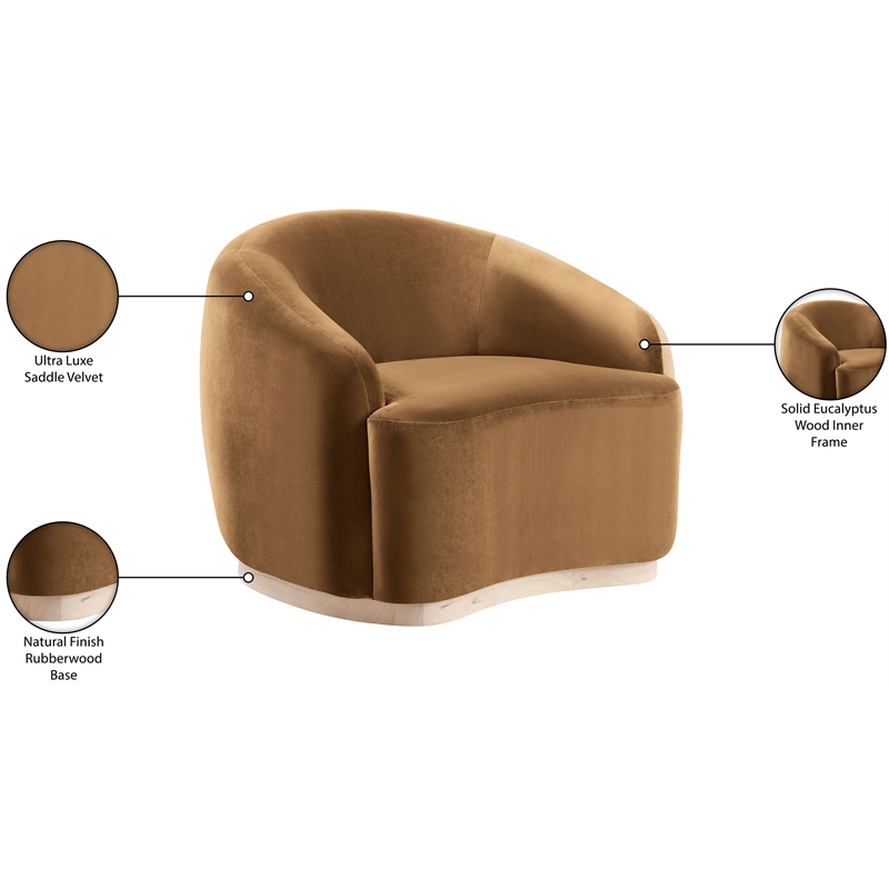 Meridian Furniture Gustavo Saddle Velvet Upholstered Chair