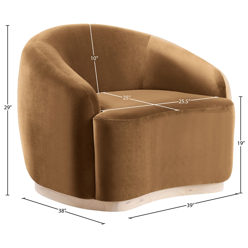 Meridian Furniture Gustavo Saddle Velvet Upholstered Chair
