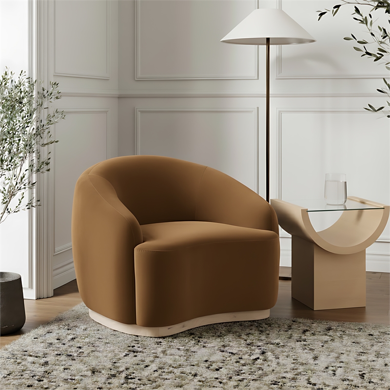 Meridian Furniture Gustavo Saddle Velvet Upholstered Chair