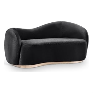 Meridian Furniture Gustavo 72.5&quot Black Velvet Upholstered Loveseat