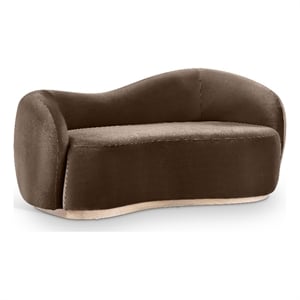Meridian Furniture Gustavo 72.5&quot Brown Velvet Upholstered Loveseat