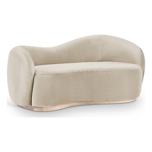 Meridian Furniture Gustavo 72.5&quot Cream Velvet Upholstered Loveseat