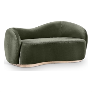 Meridian Furniture Gustavo 72.5&quot Velvet Upholstered Loveseat in Green