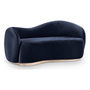 Meridian Furniture Gustavo 72.5&quot Navy Velvet Upholstered Loveseat