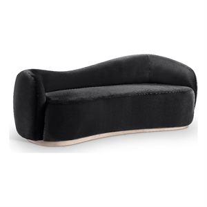 Meridian Furniture Gustavo 92.5&quot Black Velvet Upholstered Sofa