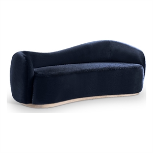 Meridian Furniture Gustavo 92.5&quot Navy Velvet Upholstered Sofa