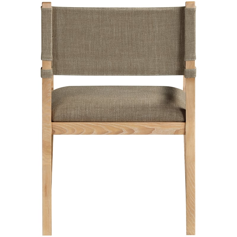 Meridian Furniture Avon Brown Linen Textured Fabric Dining Arm Chair