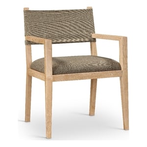 Meridian Furniture Avon Brown Linen Textured Fabric Dining Arm Chair