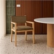 Meridian Furniture Avon Brown Linen Textured Fabric Dining Arm Chair