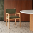 Meridian Furniture Avon Olive Linen Textured Fabric Dining Arm Chair