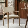 Meridian Furniture Avon Beige Linen Textured Fabric Dining Arm Chair
