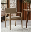 Meridian Furniture Avon Brown Linen Textured Fabric Dining Arm Chair