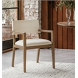 Meridian Furniture Avon Cream Linen Textured Fabric Dining Arm Chair