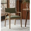 Meridian Furniture Avon Olive Linen Textured Fabric Dining Arm Chair