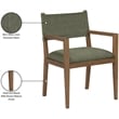 Meridian Furniture Avon Olive Linen Textured Fabric Dining Arm Chair