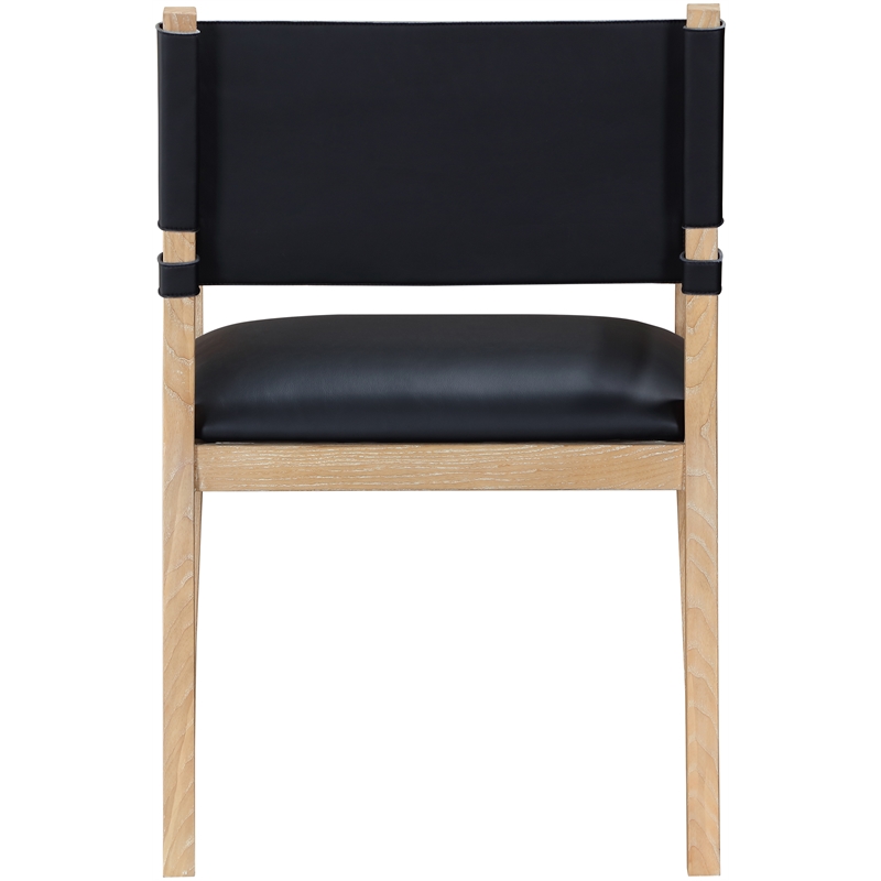 Meridian Furniture Avon Black Vegan Leather Dining Arm Chair
