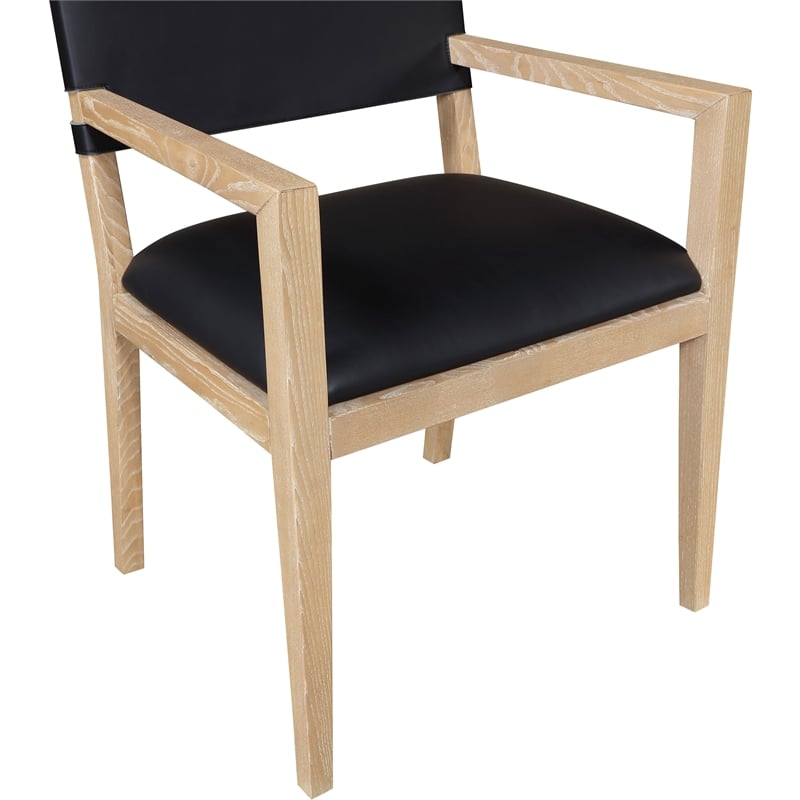 Meridian Furniture Avon Black Vegan Leather Dining Arm Chair
