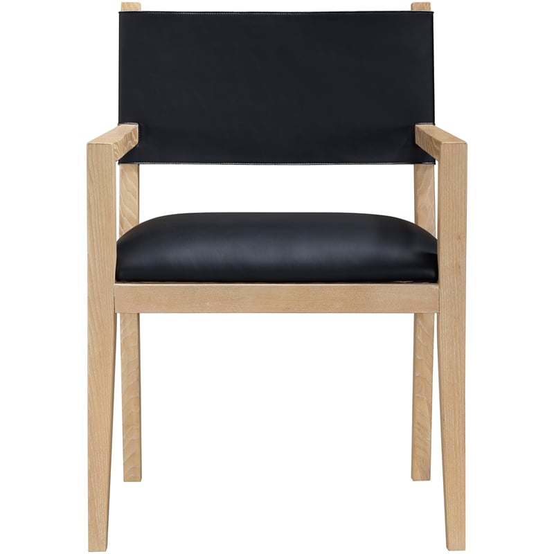 Meridian Furniture Avon Black Vegan Leather Dining Arm Chair