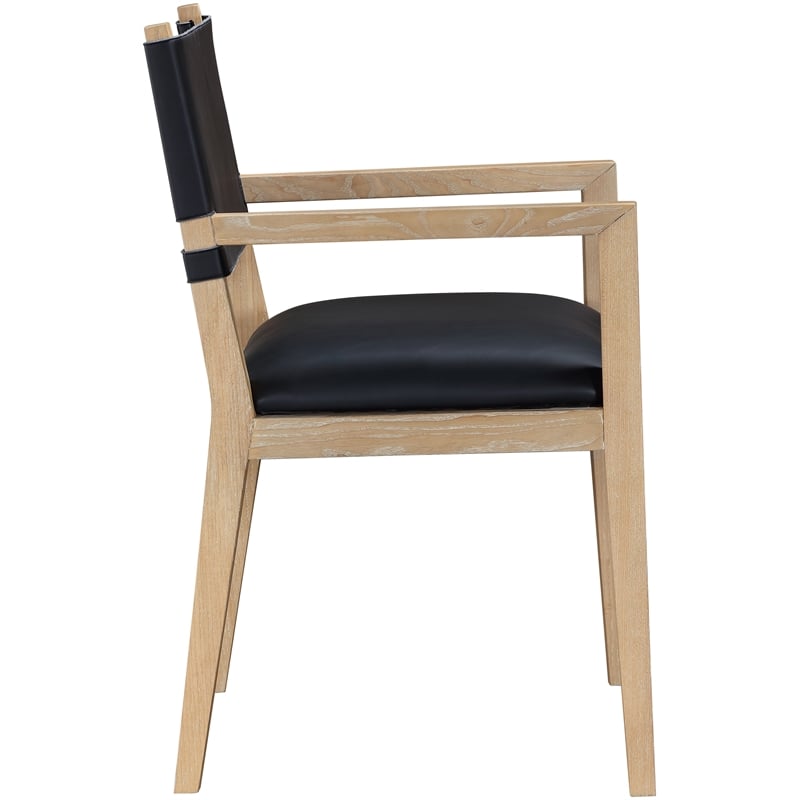 Meridian Furniture Avon Black Vegan Leather Dining Arm Chair
