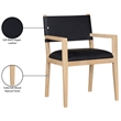 Meridian Furniture Avon Black Vegan Leather Dining Arm Chair