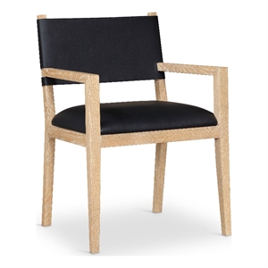 Meridian Furniture Avon Black Vegan Leather Dining Arm Chair