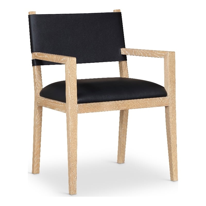 Meridian Furniture Avon Black Vegan Leather Dining Arm Chair