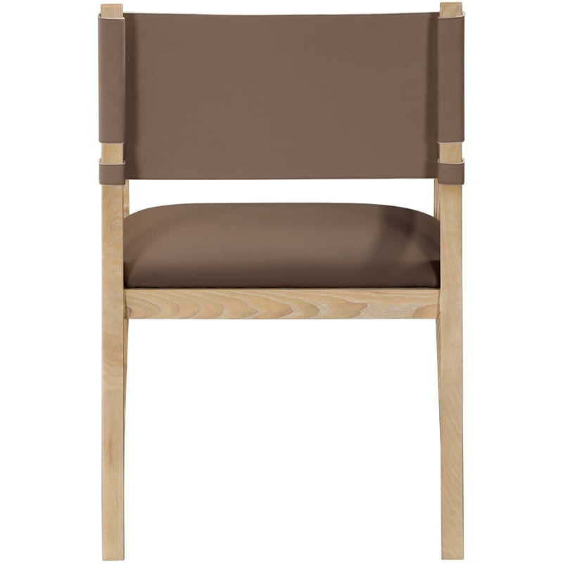 Meridian Furniture Avon Brown Vegan Leather Dining Arm Chair