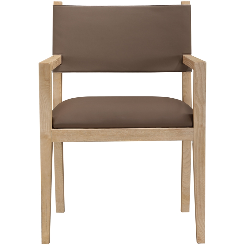 Meridian Furniture Avon Brown Vegan Leather Dining Arm Chair