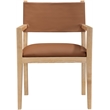 Meridian Furniture Avon Cognac Vegan Leather Dining Arm Chair