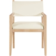 Meridian Furniture Avon Cream Vegan Leather Dining Arm Chair