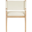 Meridian Furniture Avon Cream Vegan Leather Dining Arm Chair