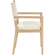 Meridian Furniture Avon Cream Vegan Leather Dining Arm Chair