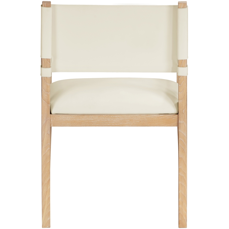 Meridian Furniture Avon Cream Vegan Leather Dining Arm Chair
