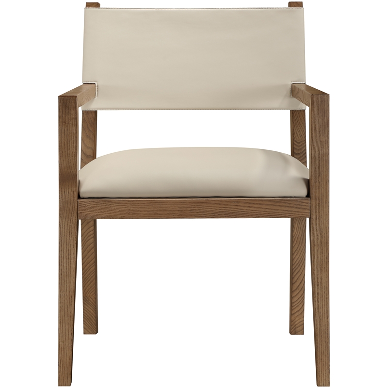 Meridian Furniture Avon Beige Vegan Leather Dining Arm Chair