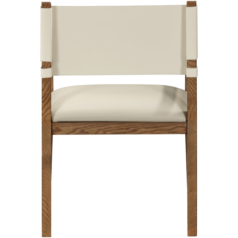 Meridian Furniture Avon Beige Vegan Leather Dining Arm Chair