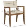 Meridian Furniture Avon Beige Vegan Leather Dining Arm Chair