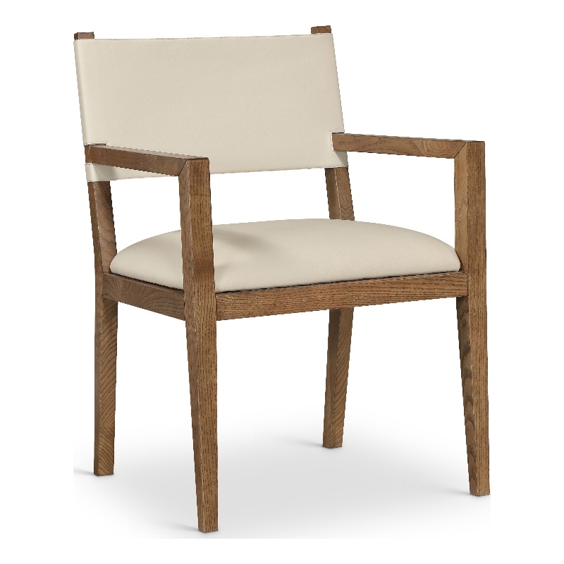 Meridian Furniture Avon Beige Vegan Leather Dining Arm Chair