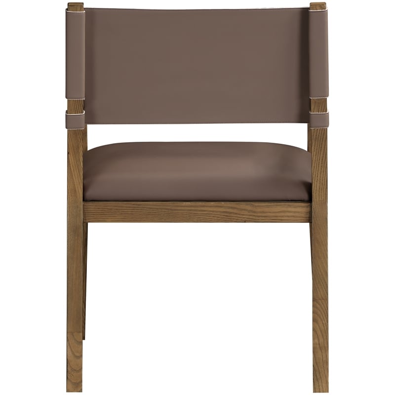 Meridian Furniture Avon Brown Vegan Leather Dining Arm Chair