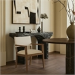 Meridian Furniture Avon Cream Vegan Leather Dining Arm Chair