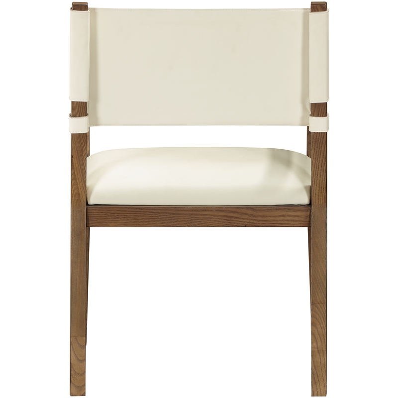 Meridian Furniture Avon Cream Vegan Leather Dining Arm Chair