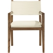 Meridian Furniture Avon Cream Vegan Leather Dining Arm Chair