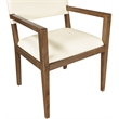 Meridian Furniture Avon Cream Vegan Leather Dining Arm Chair