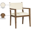 Meridian Furniture Avon Cream Vegan Leather Dining Arm Chair