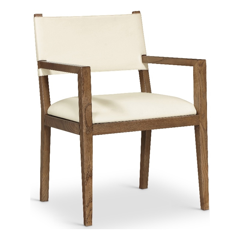 Meridian Furniture Avon Cream Vegan Leather Dining Arm Chair